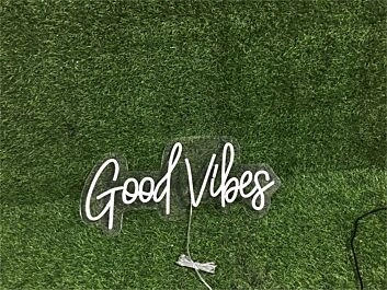 Brighten Your Space: Good Vibes For Home Decor LED Neon Sign, Perfect for Office Ambiance, Chic Bars, and Memorable Weddings