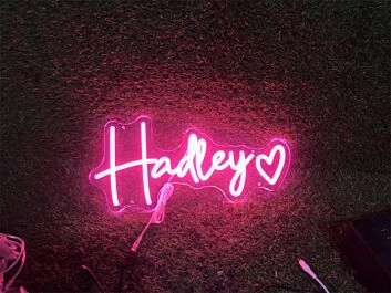 Brighten Up Your Wedding, Bar, or Home Decor with the Romantic Glow of Hadley With Heart LED Neon Sign