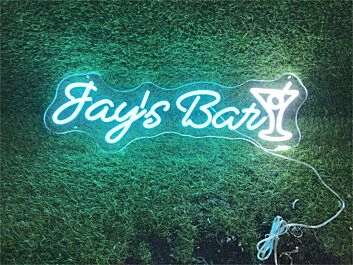 Brighten Up Your Space: Perfect for Home Bars, Trendy Offices, and Chic Weddings with Jays Bar Cocktail Custom LED Neon Sign.