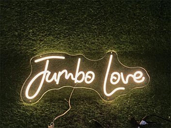 Brighten Up Your Wedding, Anniversary, or Romantic Evenings with the Jumbo Love Custom LED Neon Sign.