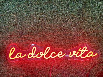 Brighten Your Special Moments - La Dolce Vita Custom LED Neon Sign for Weddings, Parties, and Home Ambiance.