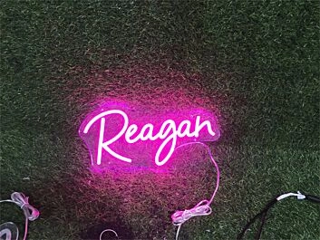 Brighten Your Space: Name Custom Reagan LED Neon Sign for Weddings, Bars, and Home Decor.