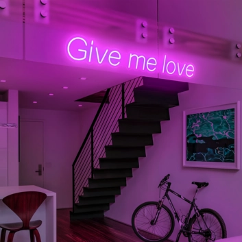 "Give Me Love" Radiant Neon Glow Your Space with Affection