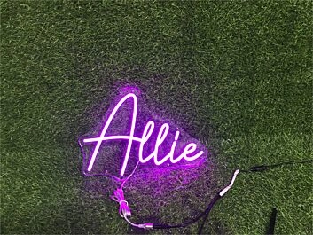 Brighten Your Special Occasions and Workspace with Personalize Custom Allie LED Neon Sign for Weddings, Parties, and Office Decor.