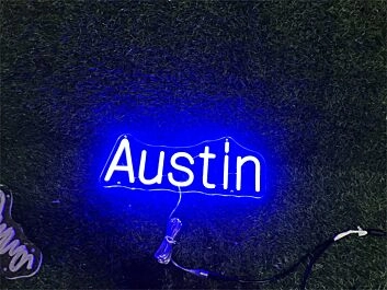 Add a Unique Glow to Your Home Decor, Office Ambiance, or Special Events with Personalize Custom Austin LED Neon Sign.