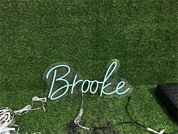 Brighten Up Your Space: Personalize Custom Brooke LED Neon Sign Perfect for Weddings, Bars, and Home Decor.