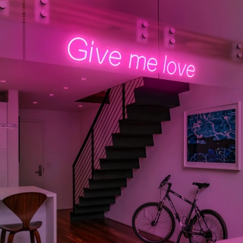 &quot;Give Me Love&quot; Radiant Neon Glow Your Space with Affection
