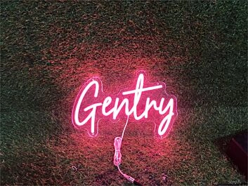 Brighten Up Your Special Moments: Personalize Custom Gentry LED Neon Sign for Weddings, Birthdays, and Home Ambiance.