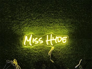 Enhance Your Space: Personalize Custom Miss Hyde LED Neon Sign for Home, Office, Bars, and Romantic Weddings.