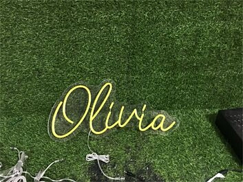 Brighten Up Your Space: Personalize Custom Olivia LED Neon Sign for Bars, Weddings, and Home Decor.