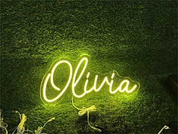 Brighten Up Your Space: Personalize Custom Olivia LED Neon Sign for Bars, Weddings, and Home Decor.