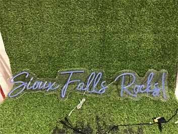 Brighten Up Your Bar, Office, or Storefront with the Stylish Sioux Falls Rocks Custom LED Neon Sign.