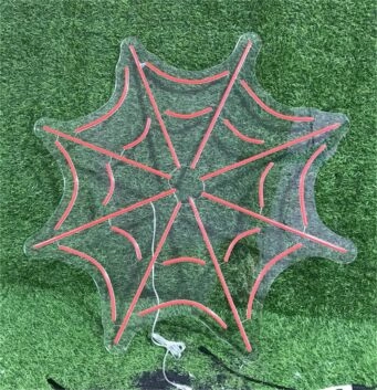 Brighten Your Child&#039;s Space or Themed Party with the Spider Web Boys Room Kids Room Decor LED Neon Sign.
