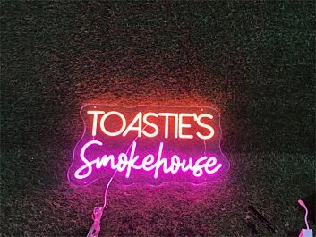 Brighten Up Your Space: From Home Decor to Bars, Make a Statement with Toasties Smokehouse Custom LED Neon Sign.