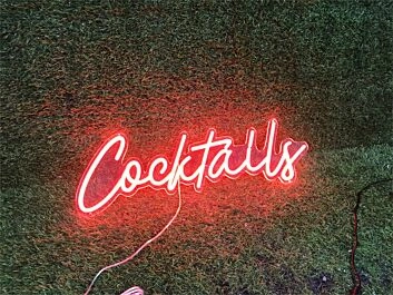 Enhance Your Bar, Home, or Party Ambiance with the Wall Decor Cocktail In Red LED Neon Sign.