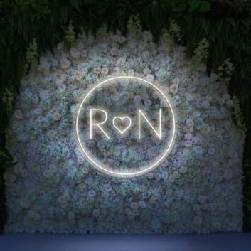 Customize Initials In Circle Neon Sign