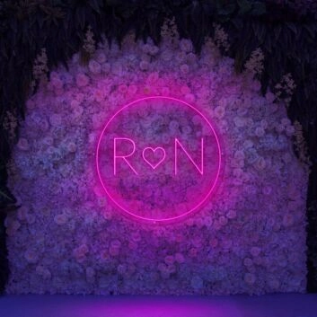 Customize Initials In Circle Neon Sign