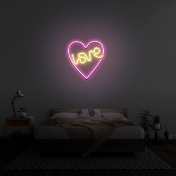 Love With Heart Neon Sign