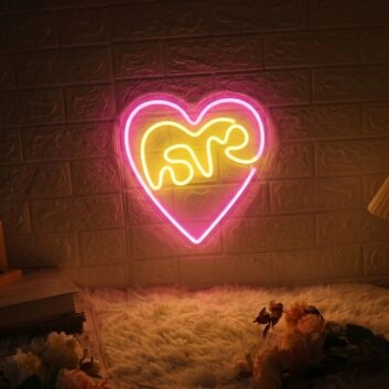 Love With Heart Neon Sign