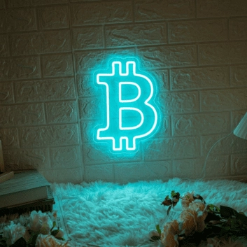 Bitcoin Logo Neon Sign
