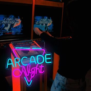 Brighten Up Your Gaming Space and Parties - Arcade Night Room Neon Sign for Home Decor, Office Lounges, and Bars