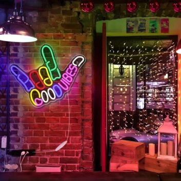 Brighten Up Your Bar, Office, and Home Décor with the Vibrant Colorful And Cool Gestures Neon Sign.