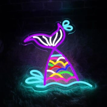 Brighten Your Space: The Colorful And Gorgeous Mermaid Tail Neon Sign for Home Decor, Bars, and Festive Celebrations.