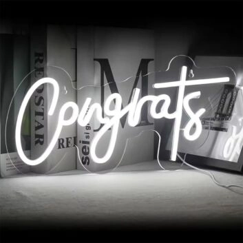 Celebrate life&#039;s milestones in style with the Congrats Neon Sign, perfect for weddings, graduations, and anniversary parties.