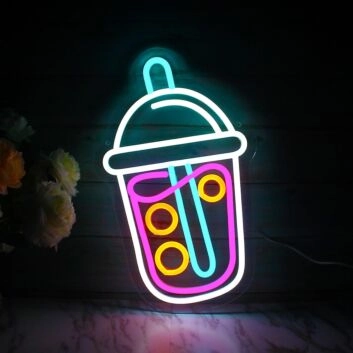 Brighten Your Café or Kitchen Ambiance with the Cute Pearl Milk Tea Neon Sign
