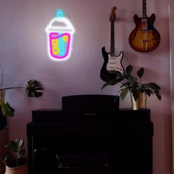 Brighten Your Café or Kitchen Ambiance with the Cute Pearl Milk Tea Neon Sign