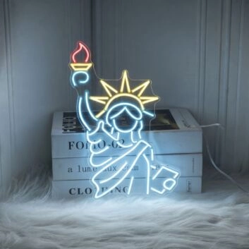 Brighten Up Your Home, Office or Bar with the Statue Of Liberty Neon Sign Iconic American Glow.