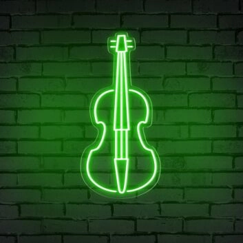 Bring a symphonic ambiance to your living space, music studio, or next event with the Cello Music Neon Sign.