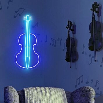 Bring a symphonic ambiance to your living space, music studio, or next event with the Cello Music Neon Sign.