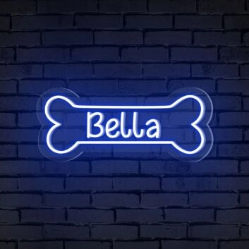 Brighten Up Your Pet's Corner or Celebrate Their Birthday with the Dog Bone Name Personalized Neon Sign.