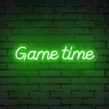 Elevate Your Gaming Room and Bar Atmosphere with Game Time Words Neon Sign For Gamers.