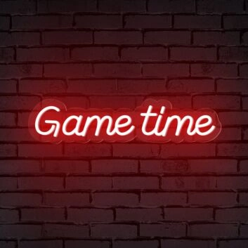 Elevate Your Gaming Room and Bar Atmosphere with Game Time Words Neon Sign For Gamers.