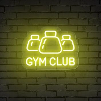 Brighten Your Gym, Club, or Home Workout Space with the Gym Club Words Kettlebells Gym Neon Sign.