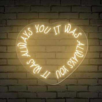 Brighten Your Wedding and Home Ambiance with the "It Was Always You Words Heart" Neon Sign