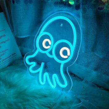 Brighten Up Any Space: Octopus Cute Neon Sign Perfect for Bedroom, Office, or Party Ambiance.