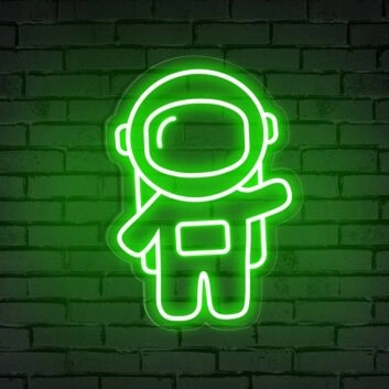 Waving Astronaut Cute Space Neon Sign: Elevate Your Child's Room, Play Area, or Themed Party Ambiance