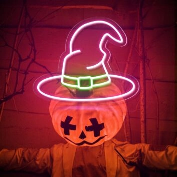 Brighten Up Your Home, Office, or Halloween Event with the Enchanting Wizard Magic Hat Neon Sign.