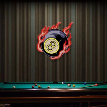 Elevate Your Game Room or Bar Ambiance with the Billiards Wall Art Led UV Neon Sign Ball Wall Decor.