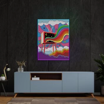 Brighten Up Your Space: Love Television Led Uv Neon Sign for Unique Home Decor, Office Chic, and Vibrant Bar Ambiance
