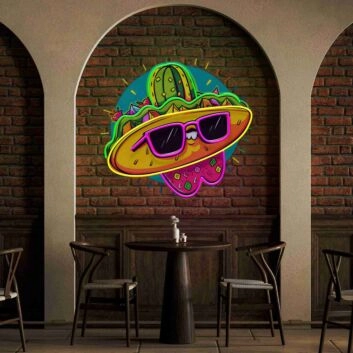 Brighten Your Dining Experience: Mexico Taco Restaurant Led Light Wall Decor for Home, Office, Bars, and Festive Celebrations.