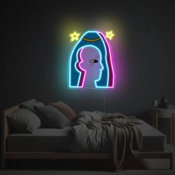 Brighten Up Your Space: Keyhole With Man Shaped LED Neon Acrylic Artwork Perfect for Office, Bar, and Unique Home Decor Ambiance.