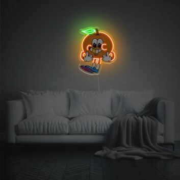 Brighten Your Spaces: Orange Boy LED Neon Acrylic Artwork for Home Decor, Office Ambiance, and Party Vibes.