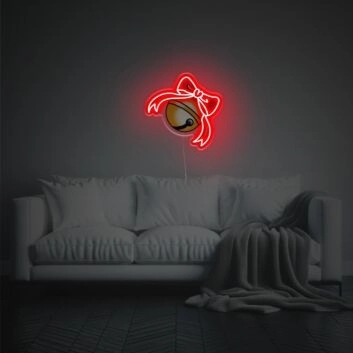 Enhance Your Celebrations and Decor: Ring Bell With Bow Tie LED Neon Acrylic Artwork Perfect for Weddings, Bars, and Office Ambiance.