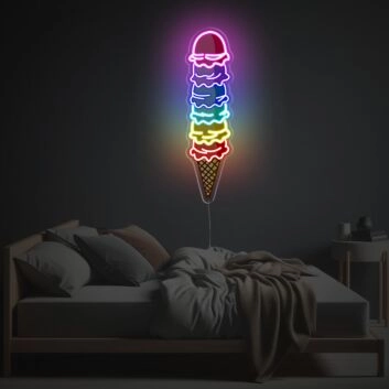 Elevate your space with Six Layers Of Ice Cream Balls LED Neon Acrylic Artwork - Perfect for Bars, Cafes, and Playful Home Decor.