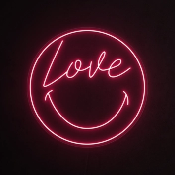 Smiley Love Face Neon Sign
