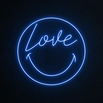 Smiley Love Face Neon Sign